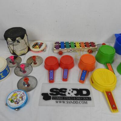 Lot of Kids Musical Instruments, Disney, Fisher Price Xylophone, Drums