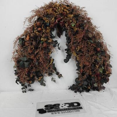 Fall Garland Floral Wall Decor, Red Bow