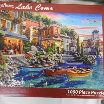 6 Puzzles: Canoe Lake, Thomas Kinkade, Lake Como, etc
