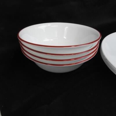 11 pc Corelle, Red and White Design, Near New