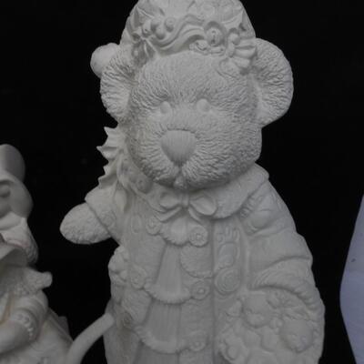 White Ceramics Ready to Paint: Bears, Benchs, Boots