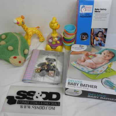 8 pc baby, Babies Book, Safety Mirror, Baby Bather