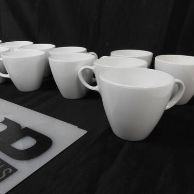 12 White Glass Teacups, Centura by Corning