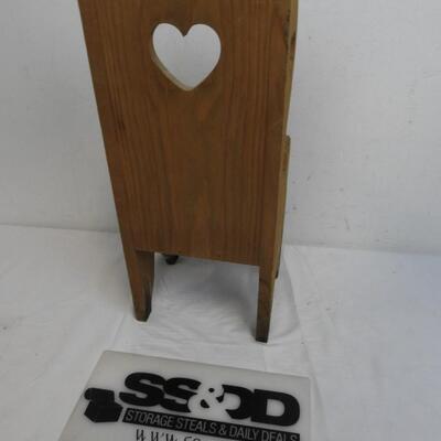 Doll Chair, Heart, Wooden, Needs Cleaning