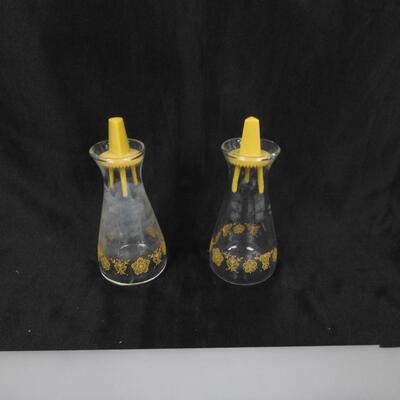 2 Sets of Salt & Pepper Shakers, Basket Weave and Yellow Designs