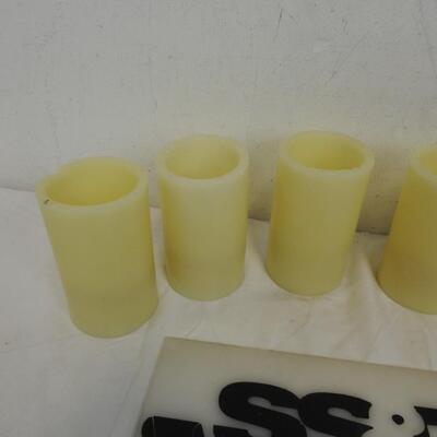 7 White Candles, 5 Inches Tall and Matching
