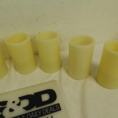 7 White Candles, 5 Inches Tall and Matching