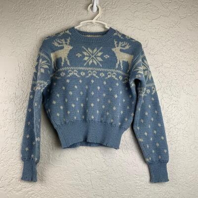 #7 Kids Jantzen Z.C.M.I. Sweater Blue Reindeer
