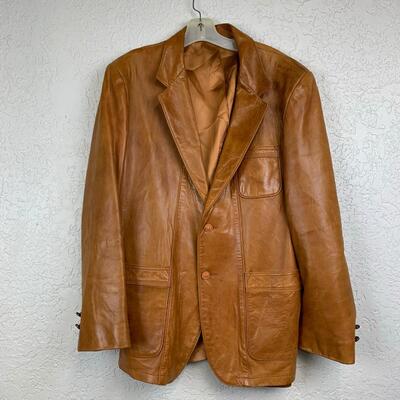 #41 William Barry Leather Blazer Size 44