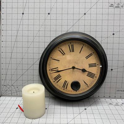 #73 Wall Clock & Electric Candle