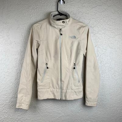 #82 The North Face XS Women's White Zip-Up Jacket