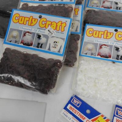Crafts  Lot: Curly Hair, Moving/Googly Eyes - New