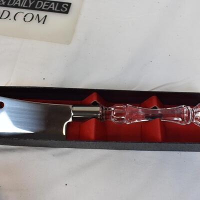Maxam Black Forest Cutlery Cheese Cleaver with a Crystal Handle - New