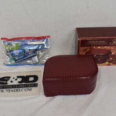 RaffinÃ¨e 2-Tier Lacquer Chest, Perfume Missing, Crest Tooth cleaning Kit - New