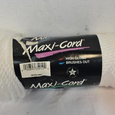 Red Heart 4 ply yarn skein Pale Rose, 2 White Maxicord 100 Yards - New