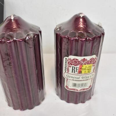 2 Regency Burgundy Candles, 2 Antigue Finished Clocks, Geometric Oil Candle