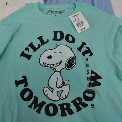 Peanuts Small Shirt, 2 Old Navy Med Shirts, Wet Seal Blue Bell Med Pants - New