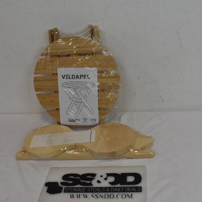 1 Wooden Vildapel Stool, Laurie Jackson McVey Wood Standing Towel Rack Kit - New