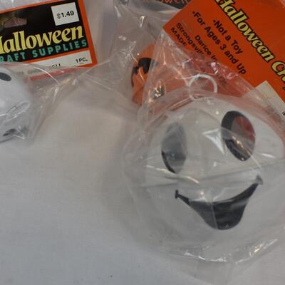 15 Provo Craft Halloween Bells, White and Orange Bell Assorted Sizes - New