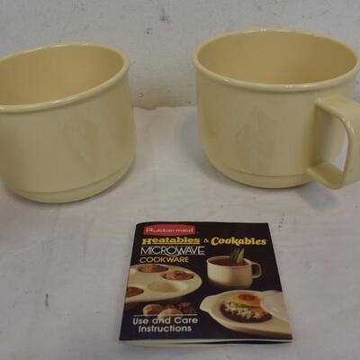 I'm a little tea bank - Ceramic Teapot Coin bank, 2 Rubbermaid Mugs - New