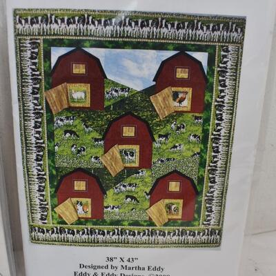 Quilt Design Patterns: Saw Tooth Cats, Haunted House, & Hillside Barns - New