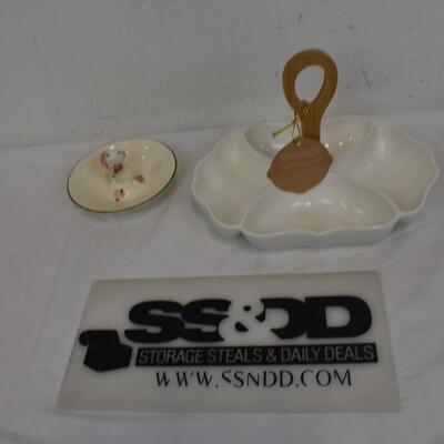 Brandani Appetizer Set White Porecalian, Avon Bunny Candy Dish - New