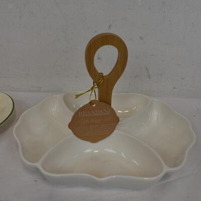 Brandani Appetizer Set White Porecalian, Avon Bunny Candy Dish - New