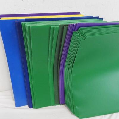 Assorted Green, Purple, and Blue Folders, Birthday Bookmarks, Kid Book - New