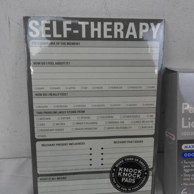 Self-Therapy Book, Pain Reliving Patch, Epson Salt, Medicine Calendar Etc. - New