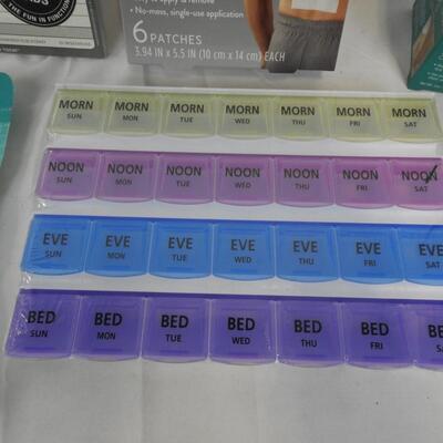 Self-Therapy Book, Pain Reliving Patch, Epson Salt, Medicine Calendar Etc. - New