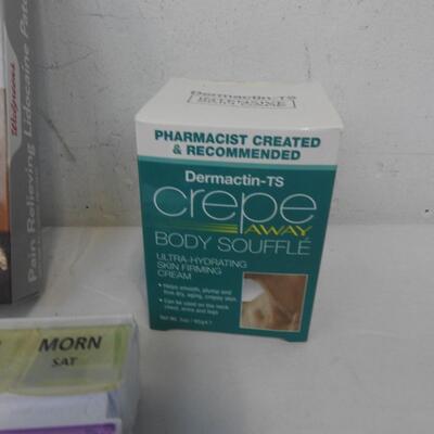 Self-Therapy Book, Pain Reliving Patch, Epson Salt, Medicine Calendar Etc. - New