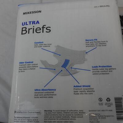 2 Packages of 16 McKesson Ultra Briefs Med Size 32-44", Heavy Absorbance - New