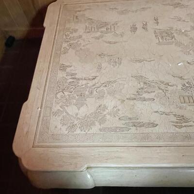 Drexel carved wood coffee table