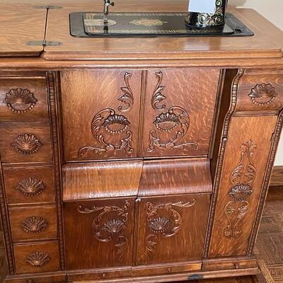 Unique and stunning Singer sewing table