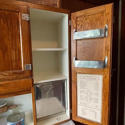 Sellers bakers cupboard with contents