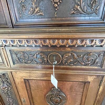 Antique buffet with detailed carvings