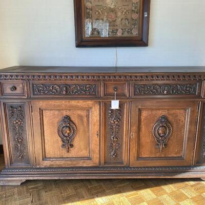 Antique buffet with detailed carvings