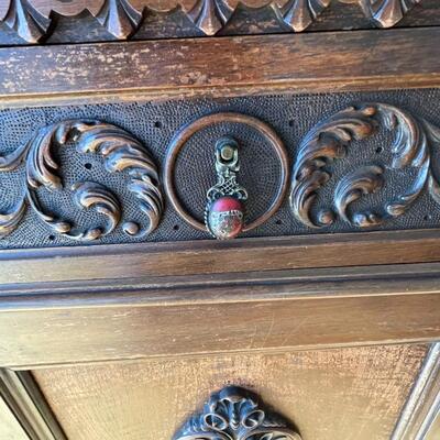 Antique buffet with detailed carvings