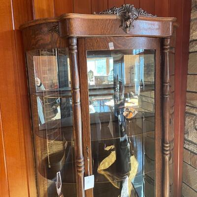Antique glass display cabinet