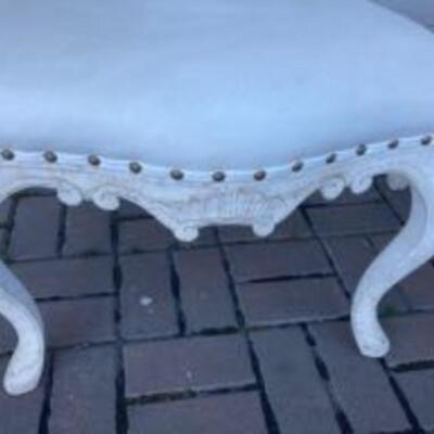 Set of 2 White Leather Chairs