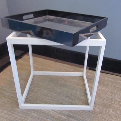 Modern Tray Table + Modern Lamp + Pillows