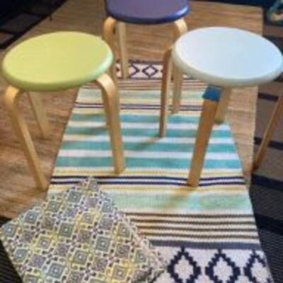 Set of Stools + Table Runner + Rug