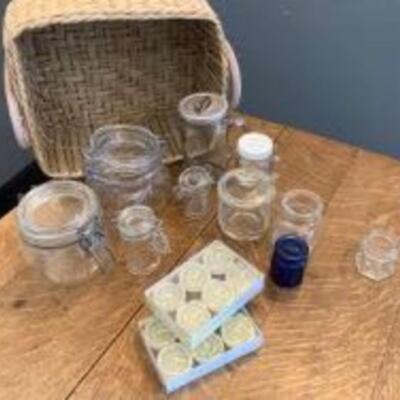 Glass Storage Lot with Basket