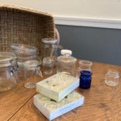 Glass Storage Lot with Basket