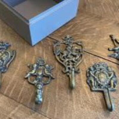 Decorative Hooks + Metal Box