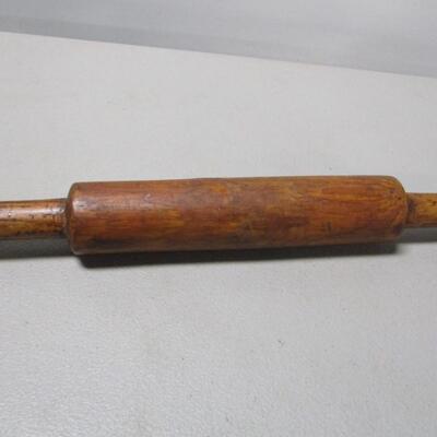Antique Vintage Rolling Pin One Piece Solid Wood 16