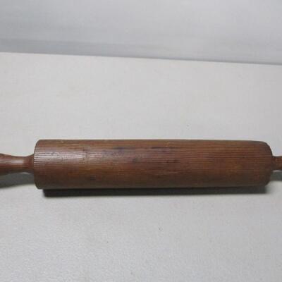 Antique Vintage Rolling Pin One Piece Solid Wood 18