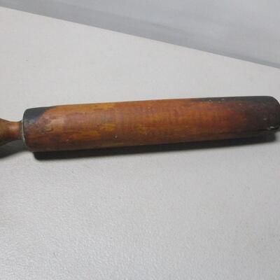 Antique Vintage Rolling Pin One Piece Solid Wood 17 1/2
