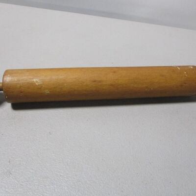 Antique Vintage Rolling Pin One Piece Solid Wood 15