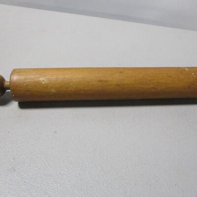 Antique Vintage Rolling Pin One Piece Solid Wood 15